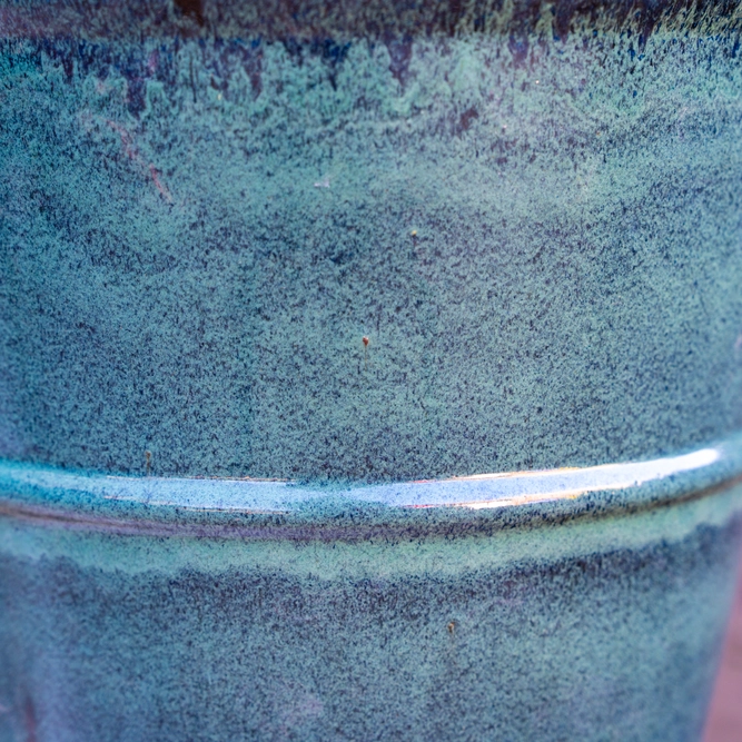Glazed Terracotta Conical Ring Moss Green Planter (D27xH27cm) Handmade Outdoor Plant Pot - image 3