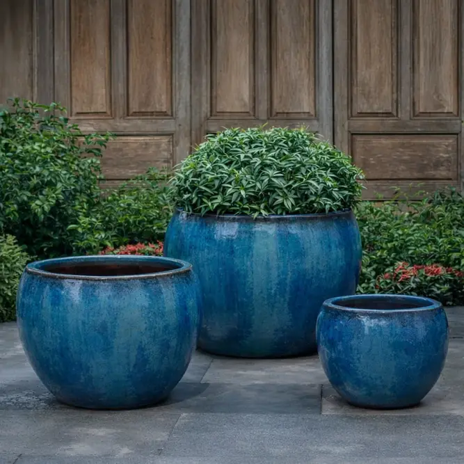 Glazed Terracotta Coronado Mediterranean Planter (Pot Size D58cm x H41cm) Handmade Outdoor Plant Pot