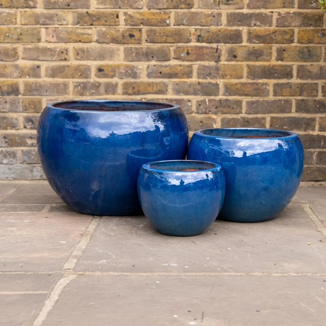 Glazed Terracotta Coronado Mediterranean Planter (Pot Size D44cm x H32cm) Handmade Outdoor Plant Pot - image 1