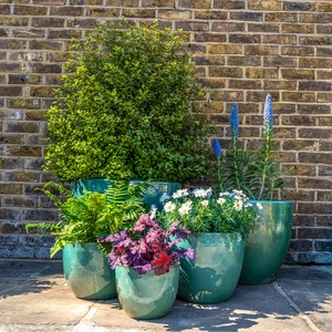 Glazed Terracotta Egg Pot Celadon Green (D50cm x H40cm) Handmade Outdoor Planter Pot - image 3