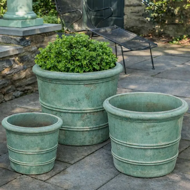 Glazed Terracotta Orangerie Antique Jade Planter (Pot Size D47cm x H39cm) Handmade Outdoor Plant Pot