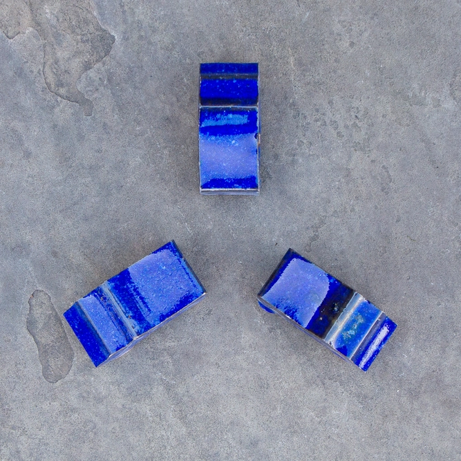 Glazed Terracotta Plant Pot Feet Blue (Set of 3) Handmade Planter Feet - image 2