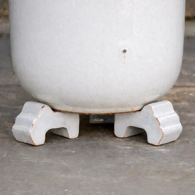 Glazed Terracotta Plant Pot Feet White (Set of 3) Handmade Planter Feet - image 3