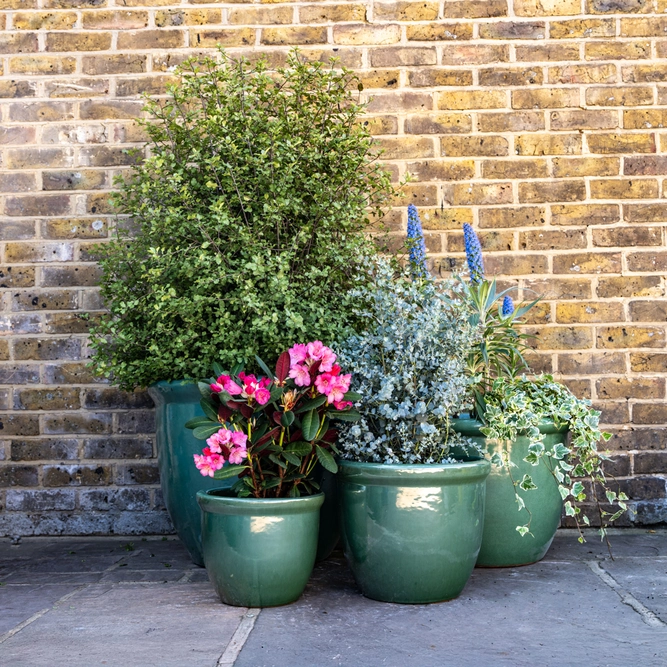 Glazed Terracotta Rim HP001 Celadon Green (D40cm x H30cm) Handmade Outdoor Planter Pot - image 2