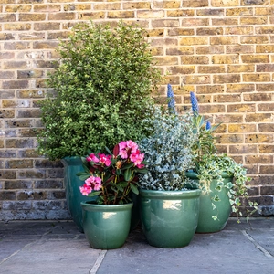 Glazed Terracotta Rim HP001 Celadon Green (D40cm x H30cm) Handmade Outdoor Planter Pot - image 2