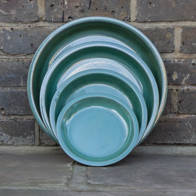 Glazed Terracotta Saucer Celadon Green (D20cm) Handmade Plant Pot Saucer - image 1