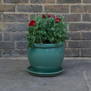 Glazed Terracotta Saucer Celadon Green (D20cm) Handmade Plant Pot Saucer - image 2