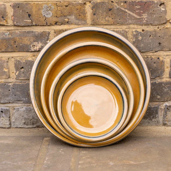 Glazed Terracotta Saucer Honey (D20cm) Handmade Plant Pot Saucer - image 1