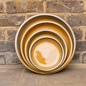 Glazed Terracotta Saucer Honey (D20cm) Handmade Plant Pot Saucer - image 1