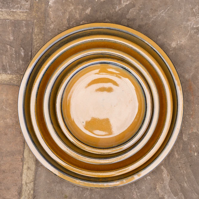 Glazed Terracotta Saucer Honey (D20cm) Handmade Plant Pot Saucer - image 3