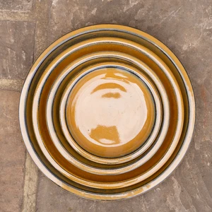 Glazed Terracotta Saucer Honey (D20cm) Handmade Plant Pot Saucer - image 3