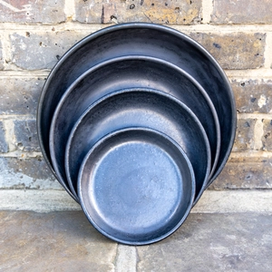 Glazed Terracotta Saucer Matt Black (D20cm) Handmade Plant Pot Saucer