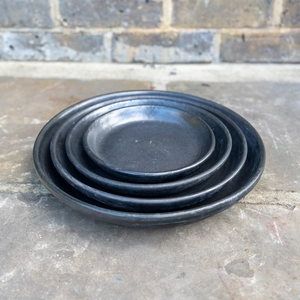 Glazed Terracotta Saucer Matt Black (D20cm) Handmade Plant Pot Saucer - image 2