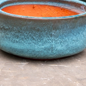 Glazed Terracotta Small Bowl Moss Green Planter (D18cm x H8cm) Handmade Outdoor Plant Pot - image 3