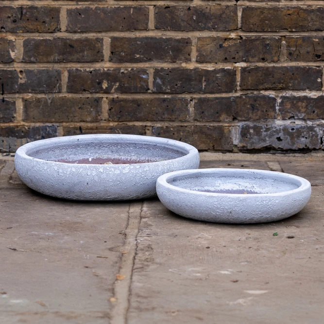 Glazed White Terracotta Bowl Nico (D33x7cm) Outdoor Plant Pot - image 1