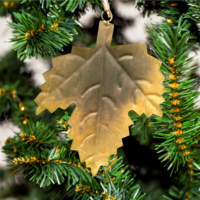 Gold Leaf Metal Ornament- Christmas Tree Decoration