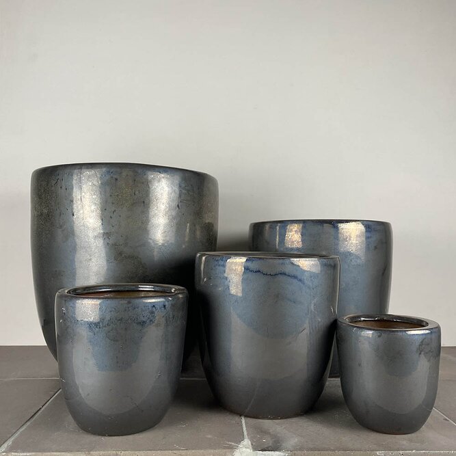 Grace Metallic Bronze-Grey (D14cm x H15cm) Indoor Plant Pot Cover - image 3