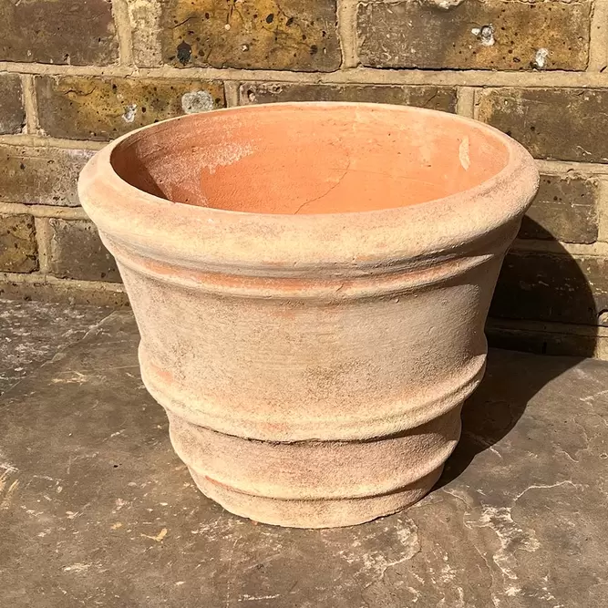 Handmade Aged Coni Terracotta Planter (D33cm x H25cm) Outdoor Plant Pot - image 1