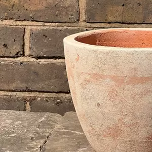 Handmade Aged Egg Pot Terracotta Planter (25cmx22cm) Outdoor Plant Pot - image 2