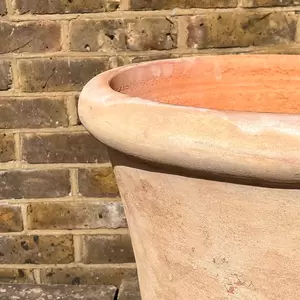 Handmade Aged Terracotta Planter (D30cm x H30cm) Outdoor Plant Pot - image 10