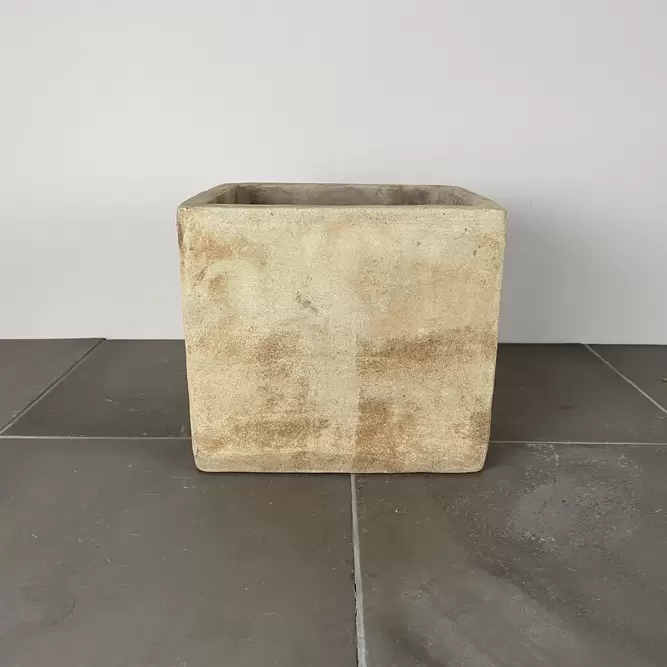 Handmade Antique Sand Cube Pot Size D12cm x H12cm Outdoor Plant - image 3