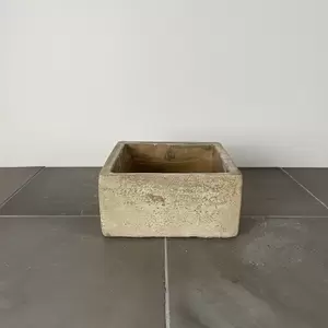 Handmade Antique Sand Low Square (D20cm x H20cm) Outdoor Plant Pot - image 1