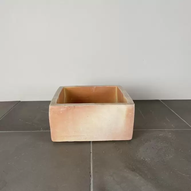 Handmade Terracotta Low Square Outdoor Pot D20cm x H10cm - image 1