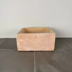 Handmade Terracotta Low Square Outdoor Pot D20cm x H10cm - image 2
