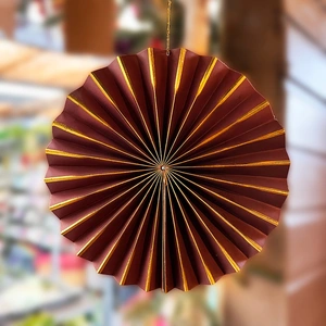 Handpainted Plum Hanging Fan- Christmas Tree Decoration - image 1