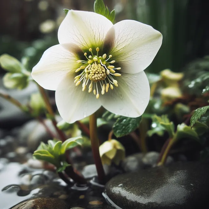 Helleborus Ice & Roses White (Pot Size 15cm)