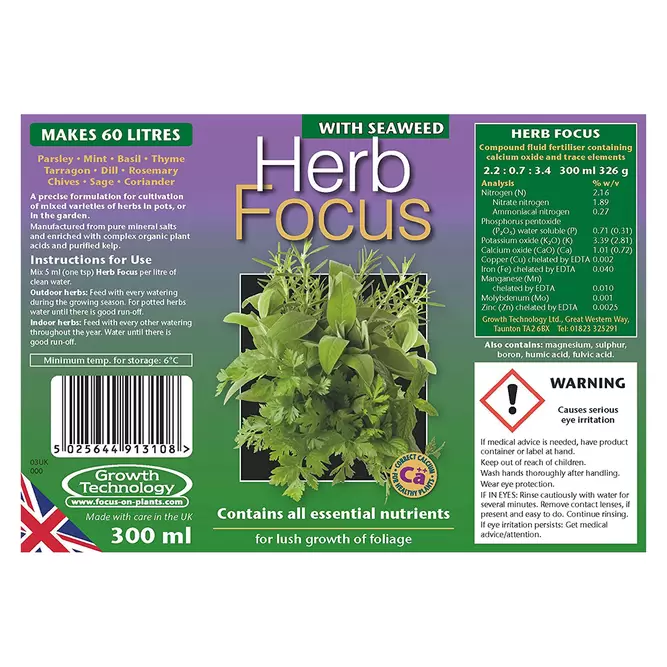 Herb Focus 300ml - Herb Plant Food With Seaweed - image 2