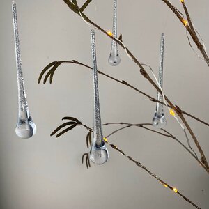 Icicles Drops Silver Christmas Tree Decoration - image 1