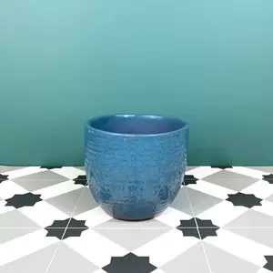 Katy Blue Glaze (D12cm x H14cm) Indoor Plant Pot Cover - image 1