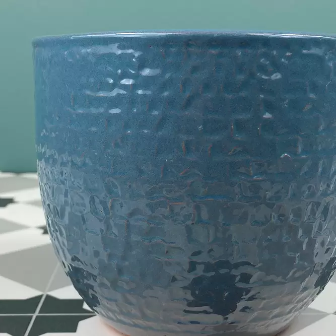 Katy Blue Glaze (D12cm x H14cm) Indoor Plant Pot Cover - image 3