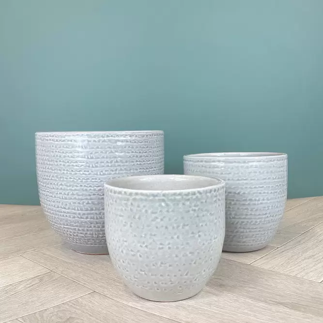Katy Grey Glaze (D18cm x H20cm) Indoor Plant Pot Cover - image 2