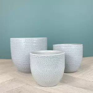 Katy Grey Glaze (D18cm x H20cm) Indoor Plant Pot Cover - image 2