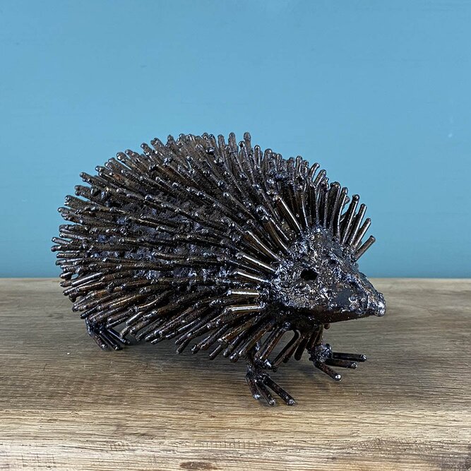 Large Hedgehog Bronze Sculpture L20cm x W11cm x H12cm - image 1