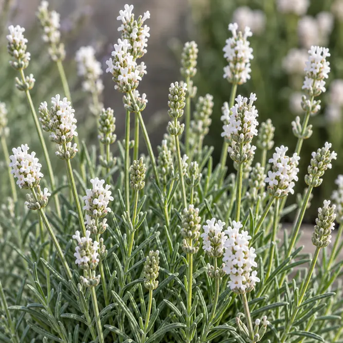 Lavandula angustifolia 'Alba' (Pot Size 14cm) White English Lavender - image 2