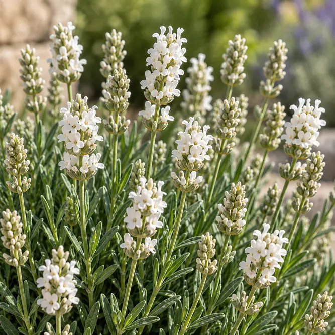 Lavandula angustifolia 'BeeZee White' (Pot Size 2L) White English Lavender - image 2