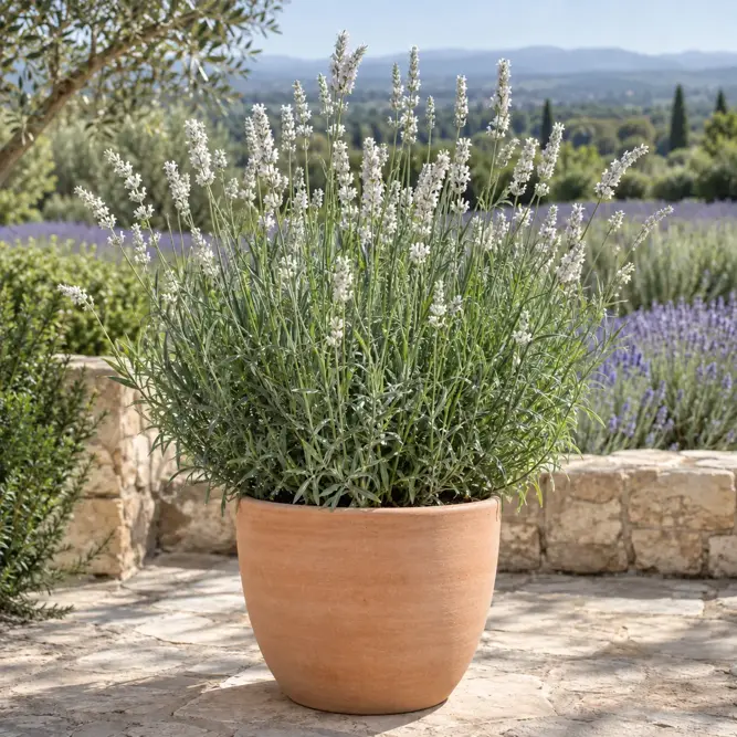 Lavandula × intermedia 'Edelweiss' (Pot Size 2L) White Lavandin - image 1