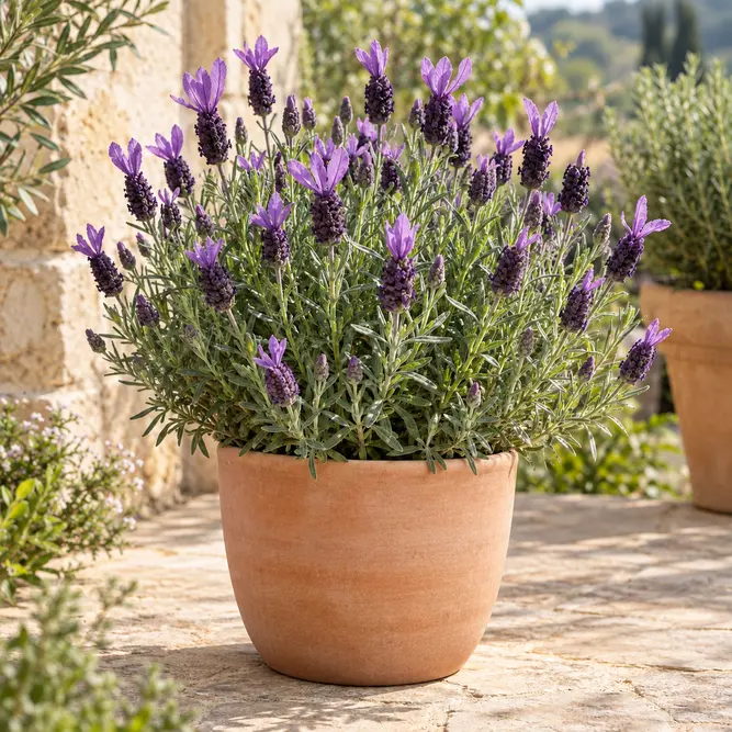 Lavandula stoechas 'Bella Toscane' (Pot Size 12cm) French Lavender - image 1