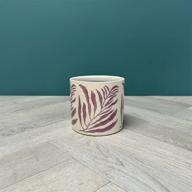 Mauve Branch Pot (D12.5xH11cm) Glazed Ceramic Plant Pot - image 3