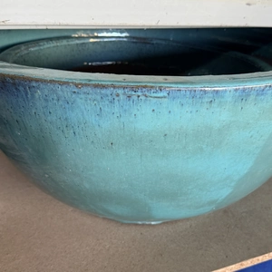 Mediterranean Green Glazed Bowl Garden Planter (D47xH22) Outdoor Plant Pot - image 3