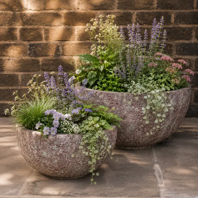 Mediterranean Volcano Bowl Garden Planter (D47xH23) Outdoor Plant Pot - image 2