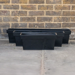 Metal Trough Window Box Planter - Black (L40cm x W17cm x D17cm) - image 1