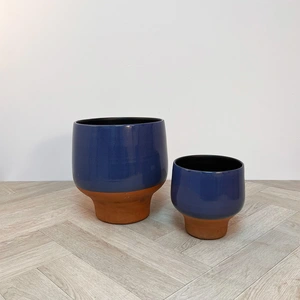 Myron Terracotta Indoor Plant Pot Blue (D26cm) - image 3