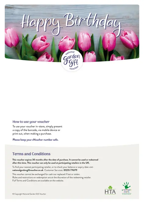 National Garden Gift Voucher - Happy Birthday!