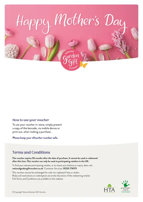 National Garden Gift Voucher - Happy Mothers Day