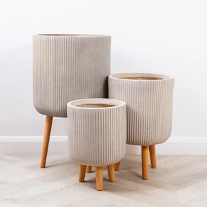 Nuovo Pot on Legs - Beige (D30cm x H46cm) Multi-use Indoor Plant Pot Cover On Legs - image 5