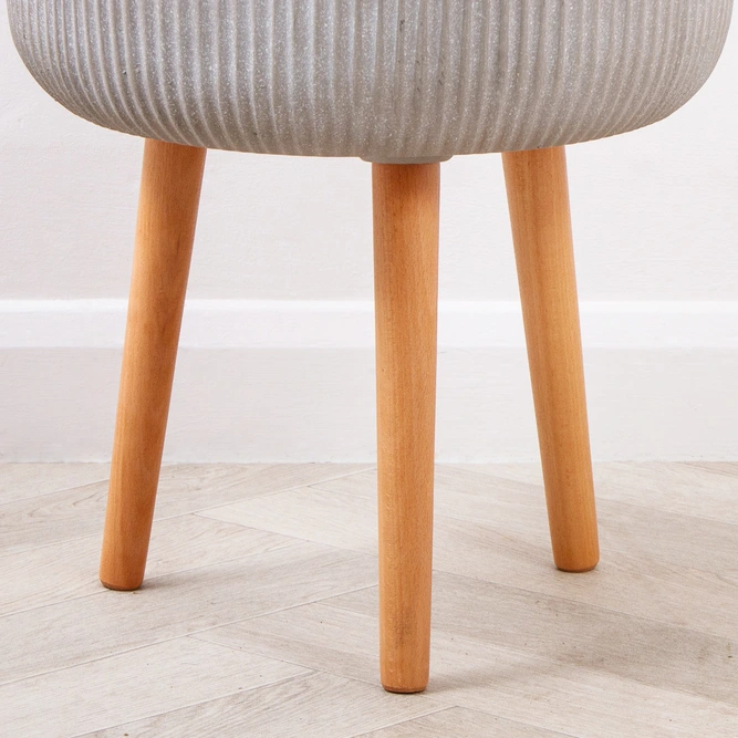 Nuovo Pot on Legs - Beige (D30cm x H46cm) Multi-use Indoor Plant Pot Cover On Legs - image 3